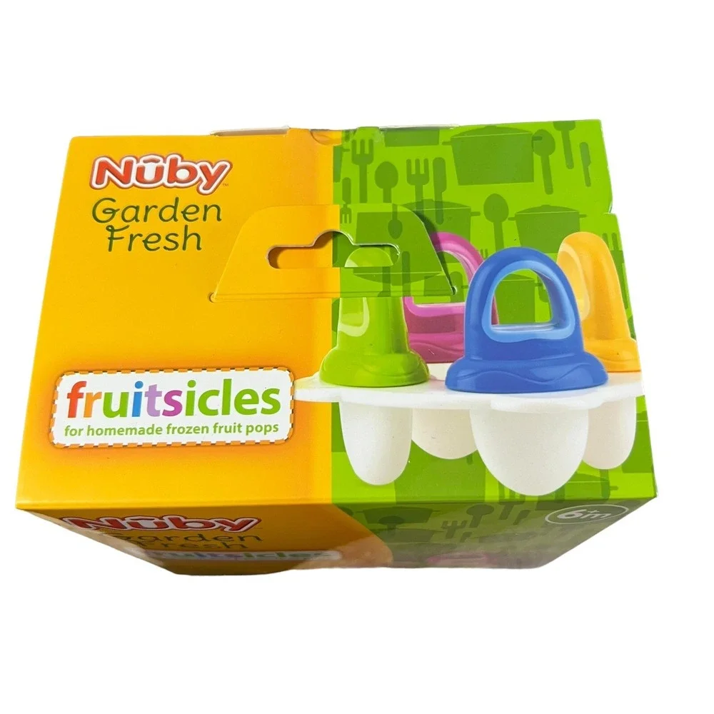 Nuby‎ Garden Fresh Fruitsicle Frozen Pop Tray Teething Multicolored BPA Free NEW